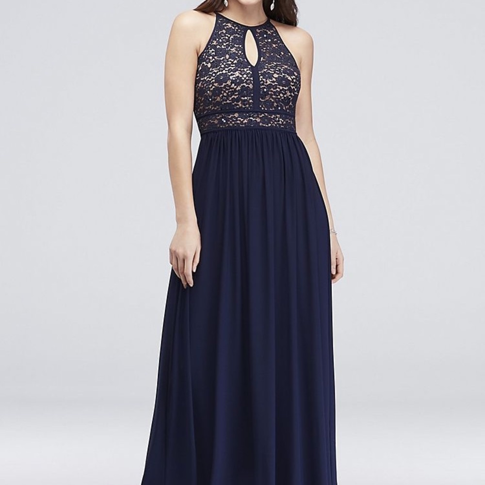 R&M Richards Collection Formal Lace Keyhole Dress
